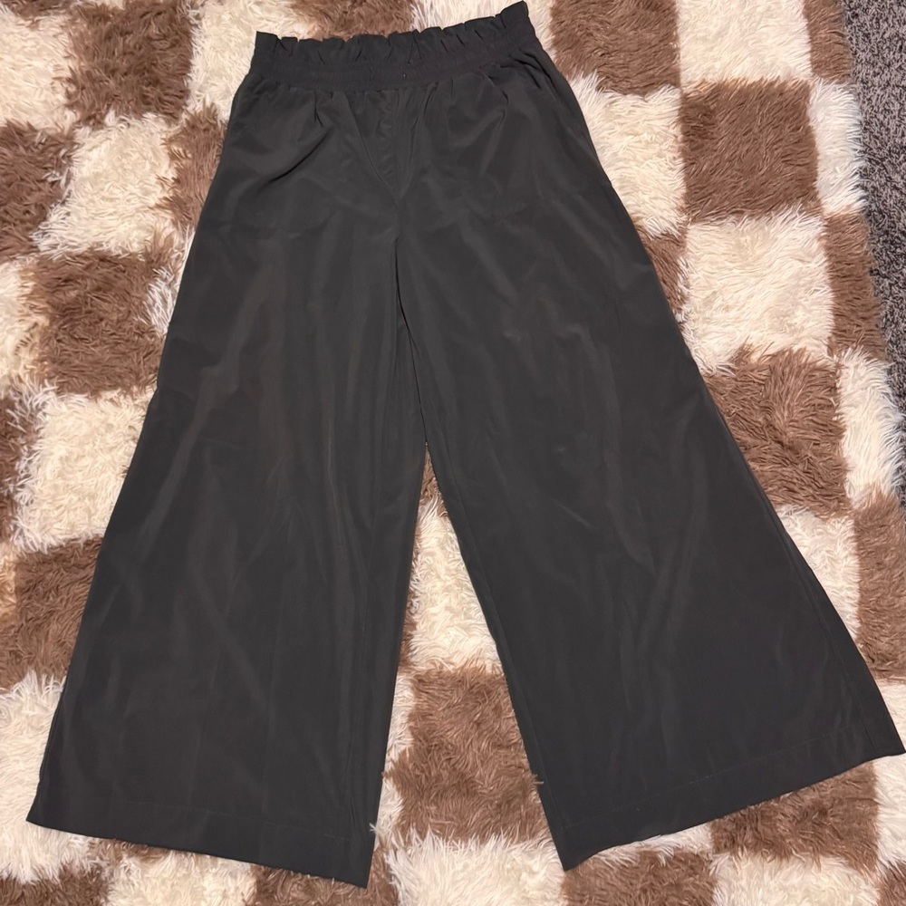 Zella Wide Leg Pants Gray Lightweight Pull On Size Small